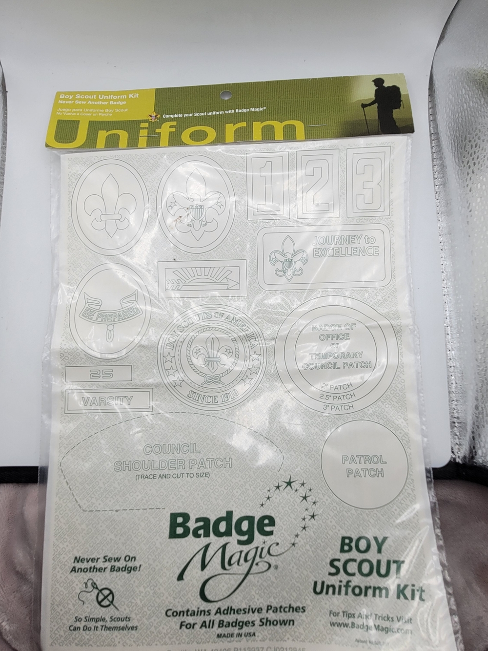 Badge Magic Boy Scout Uniform Kit, designed to attach patches to uniforms